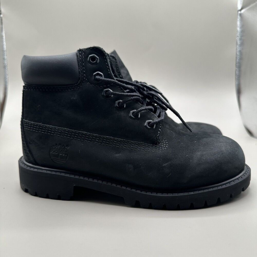 Timberland Boots Junior Boys Size 1 M Black Premium 6" Waterproof Winter Snow
